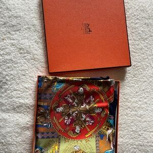 Hermes "Tarot Card" silk scarf. Exquisite condition.